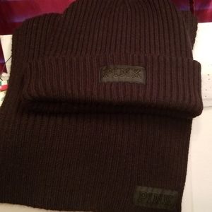 Pink Victoria's Secret Scarf and Hat